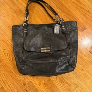 Coach Shimmering Black Shoulder Bag